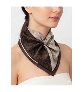 Tarzını Seç Kahverengi Royal Fular / Bandana / Aksesuar 48x48 cm