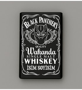 Black Panther Wakanda Desenli Metal Tabaka – Kişiye Özel İsimli Hediyelik