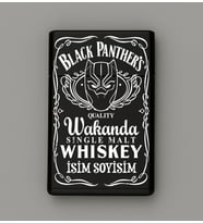 Black Panther Wakanda Desenli Metal Tabaka – Kişiye Özel İsimli Hediyelik