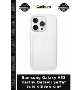 Samsung Galaxy A53 Kartlık Detaylı Şeffaf Yuki Silikon Kılıf Cihaz Kabı Cep Aksesuar Telefon Örtü