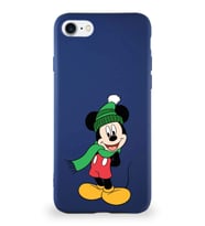 Apple iPhone SE 2020 Soft Premier Kapak Mickey Mouse-G Tasarımlı Silikon Kılıf - Lacivert (Şeffaf)