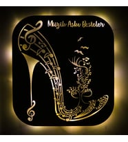 Lucenda Led Işıklı Kişiselleştirilebilir Müzik Temalı Tablo Kadın Ayakkabısı Dekoratif Gece Lambası (Sarı)