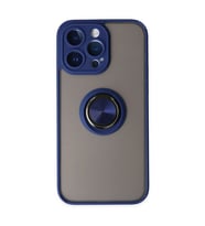 Apple İphone 14 Pro Max Kılıf Montreal Yüzüklü Silikon Kapak - Lacivert