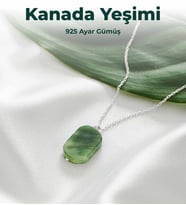 Luxtone Sertifikalı Kanada Yeşimi 925 Ayar Gümüş Kolye Kadın Takı LX1440KL