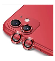 Apple iPhone 12 Kamera Koruyucu Lens Mercek Metal Çerçeveli 2li Set Kırmızı Red