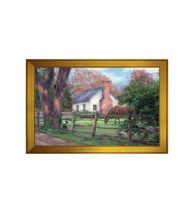 Manzara Temalı Kanvas Tablo 50 x 70 cm Gold Çerçeve