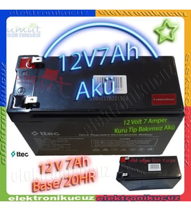 Umut Bilişim Teknolojileri  12 Volt 7 Amper 12v 7ah Akü - Umut Bilişim Teknolojileri