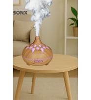 Aroma Difüzör Gece Işığı 7 Led DESENLİ Nemlendirici Kumandalı Buhar Makinesi 550 ml