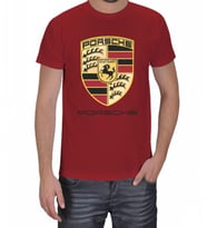 Porsche Logo Yazlık Erkek Tişört (Kırmızı)