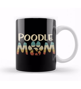 Poodle Mom Cute Funny Retro Dog Mom Kupa Bardak Porselen