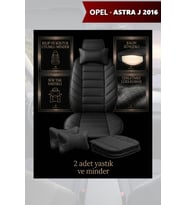 opel astra j 2016 Koltuk ve Kılıf uyumlu Siyah Minder Lüks Yastık 2 Minder 2 Yastık