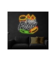Fast Food Tasty Yazılı ve Şekilli Neon Tabela