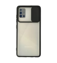 Samsung Galaxy A71 Kılıf Palm Buzlu Kamera Sürgülü Silikon - Siyah