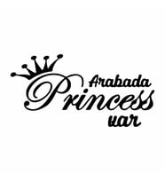 Arabada Princess Var Araba Sticker siyah 18x9 CM (Siyah-Siyah)