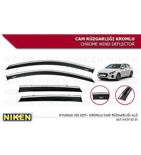 Hyundai i30 Kromlu Cam Rüzgarlığı Niken 2017+ (Beyaz)