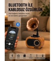Nostaljik Hoparlör Fm Radyo 8 Saat Batarya Yeni Nesil