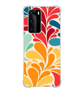 PrintiFy Huawei P40 Pro Uyumlu Retro Color 5 Baskılı Şeffaf Köşe Korumalı Antişok Kılıf