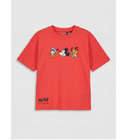 LCW Kids Kırmızı Mickey Mouse Baskılı Erkek Çocuk Tişört 2'li