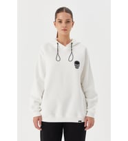 No Fear Kadın Sweatshirt Oversize Kapüşonlu Beyaz 72478