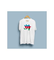 Oversize Azerbaycan Haritası Unisex T-Shirt