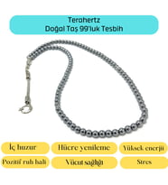 Sertifikalı Terahertz 6mm 99luk Doğal Taş Tesbih
