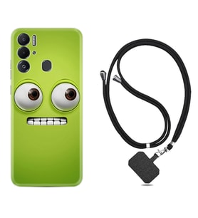 Tecno Pova Neo Kılıf Resimli Boyun Askılı İpli Desenli Silikon Series Green 1832