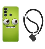 Tecno Pova Neo Kılıf Resimli Boyun Askılı İpli Desenli Silikon Series Green 1832