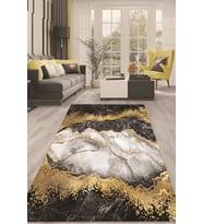 Dijital Kaymaz Taban Yıkanabilir Modern Renkli Salon Halısı Mutfak Halısı Yolluk ND-HT-316 (Kahverengi)