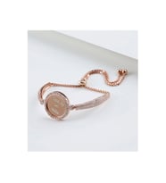 925 Ayar Gümüş Rose Gold Kaplama Isimli Asansörlü Bileklik