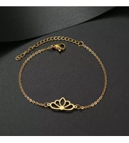 Has Altın Kaplama  Lotus Gümüş Bileklik 925K