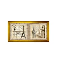 Manzara Temalı Kanvas Tablo 80 x 110 cm Gold Çerçeve