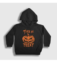 Presmono Unisex Çocuk Siyah Trick Or Treat Halloween Cadılar Bayramı Kapüşonlu Sweatshirt 500942tt