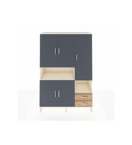 Hyperion Dolap 10 Raflı 2 Çekmeceli 5 Kapaklı 132x44x195 Aytaşı-Antrasit/Çam