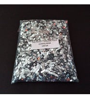 SÜSLEME PULU ORTASI DELİK GLİTTER TAKI VE TEKSTİL DİKİLEBİLİR SÜSLEME PULU 3 MM GÜMÜŞ 100 GR