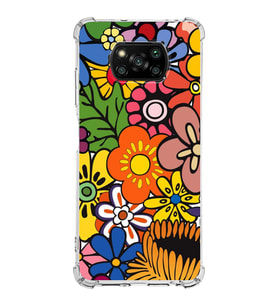 PrintiFy Poco X3 NFC Uyumlu Retro Color 2 Baskılı Şeffaf Köşe Korumalı Antişok Kılıf