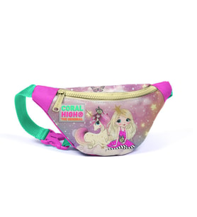 Coral High Kids Pembe Su Yeşili Unicornlu Kız Desenli Bel Çantası 12605