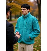 Erkek Dik Yaka Standart Kol Peluş Mont %100 Polyester Fonksiyonel Dayanıklı Kaliteli Rahat