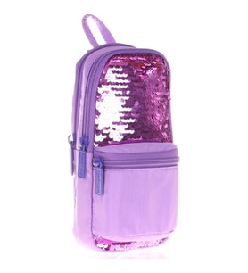 Kaukko Kalem Çantası Magıcal Junior Bag Pullu Lila Üç Bölmeli Kalemlik (Karışık)