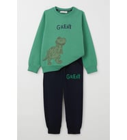 Breeze Erkek Çocuk Eşofman Takım Harika Dinozor Baskılı 1.5-5 Yaş, Mint Yeşili