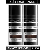 Fontenay Saç Dolgunlaştırıcı Keratin Fibers Koyu Kahve Topik Saç Tozu 50gr X2