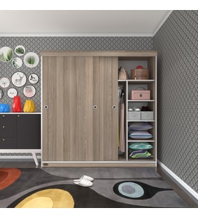 Kenzlife gardırop sürgülü kapaklı kapılı 180 papatya crd gardolap dolap (Karışık)