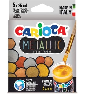 Carioca Metalik Tempera Suluboya Süper Yıkanabilir 6x25 Ml 6 Renk Karışık