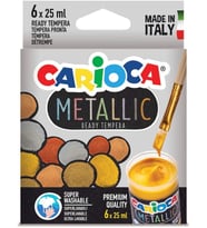 Carioca Metalik Tempera Suluboya Süper Yıkanabilir 6x25 Ml 6 Renk Karışık