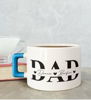 BK Gift Kişiye Özel Babalar Günü Tasarımlı Mavi Kulplu Çay & Kahve Fincanı-1, Babaya Hediye, Babalar Günü Hediyesi
