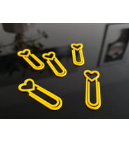 3D Baskı Kalp Figürlü Ataç - 10lu Set - Sarı