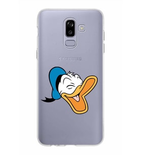 Samsung Galaxy J8 Kapak Donald Duck Tasarımlı Şeffaf Silikon Kılıf