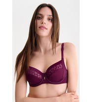 Amanda Kadın Sütyen Mürdüm – C Cup Balenli Toparlayıcı Büyük Beden Sütyen 9720