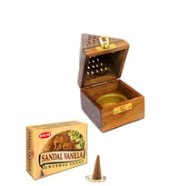 Konik Tütsü Yakma Kutusu Sandal Vanilya Cones