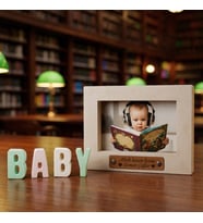 Küçük Mucizenize Eşsiz Hediye, İsim ve Tarih Eklenebilen Bebek Odası Resim Çerçevesi, Baby Harfli (Sütlü Kahve)