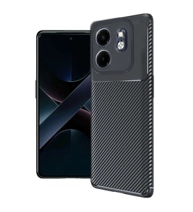 İnfinix Smart 9 Kılıf Auto Focus Karbon Kapak - Siyah